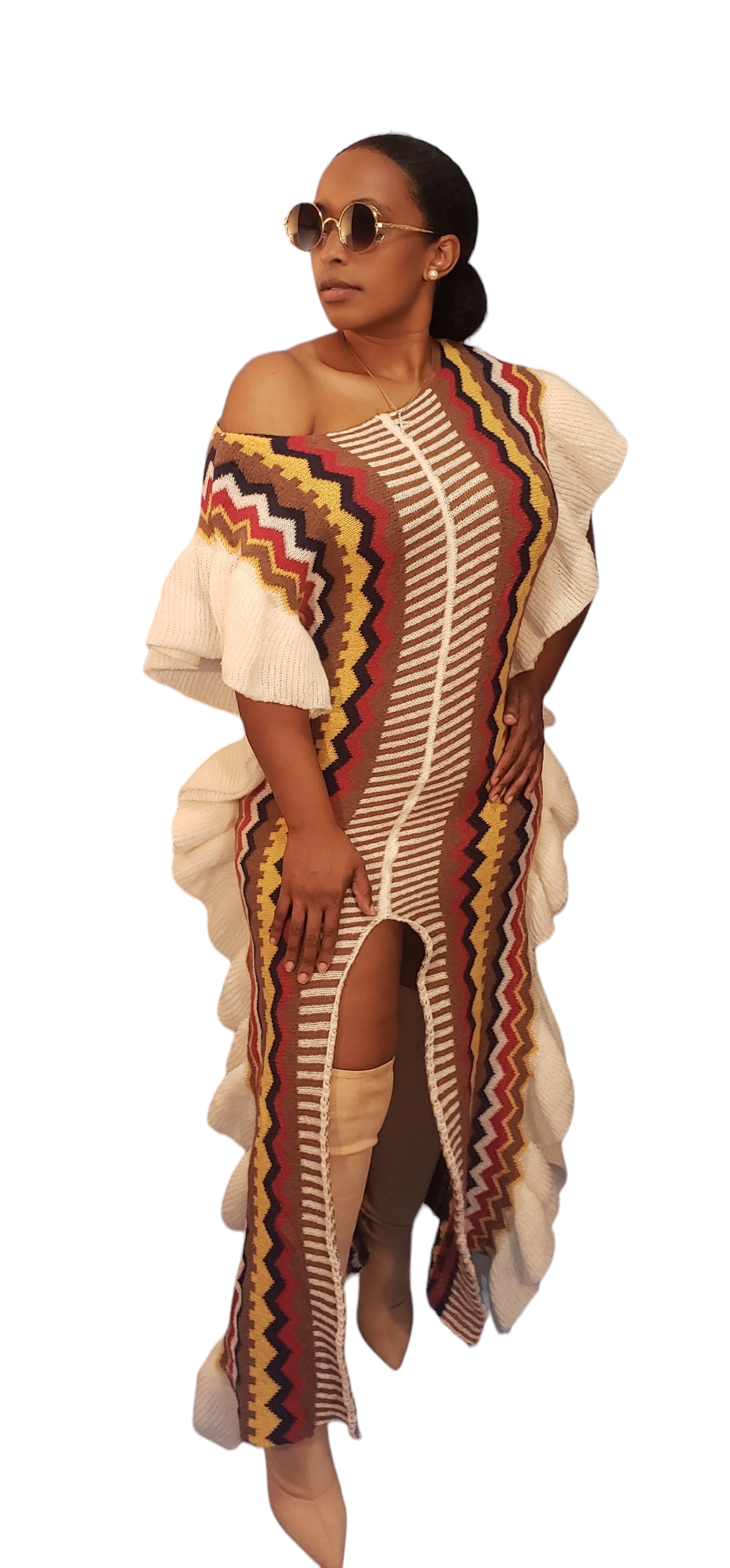 NEW Fall For You Ruffled Dress (Brown)