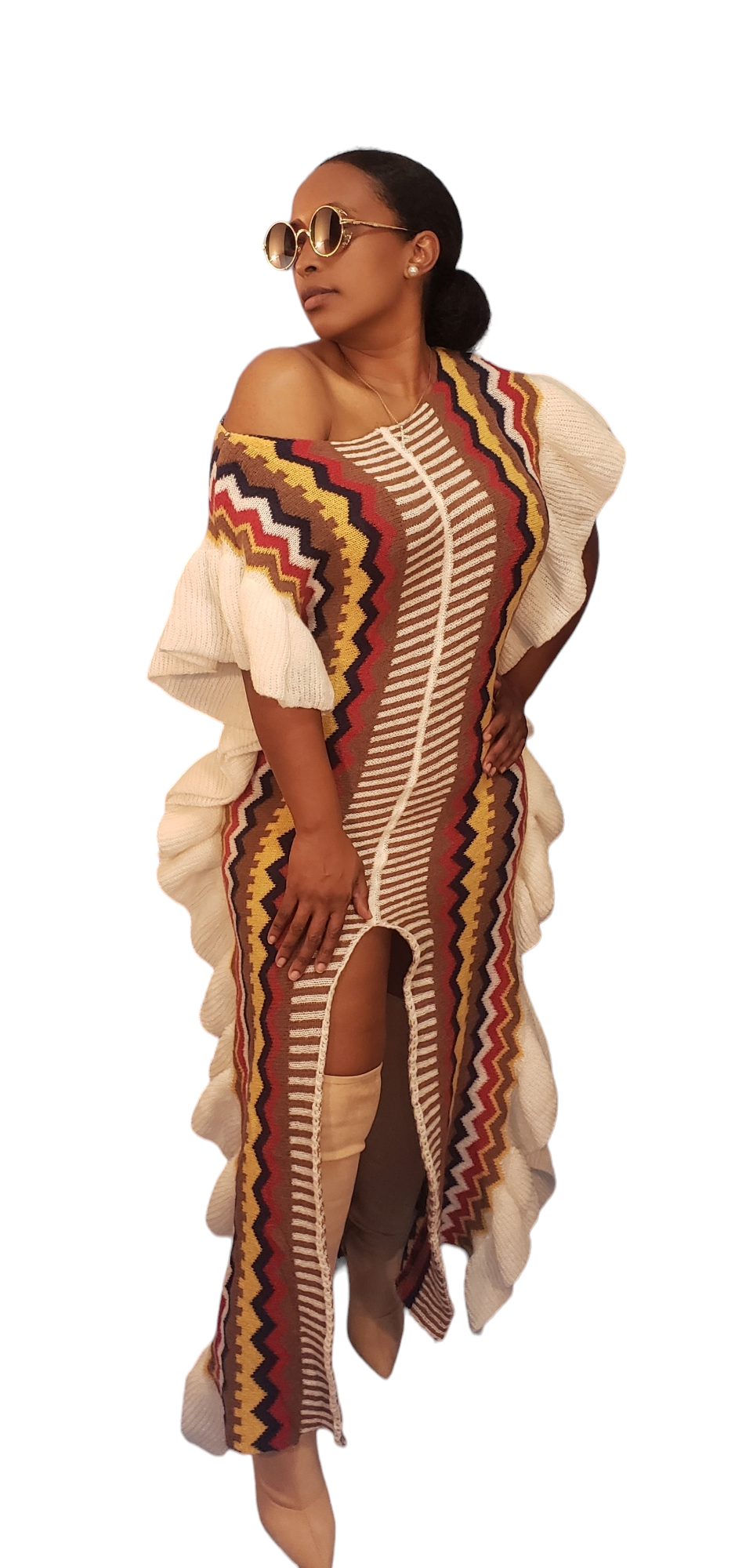 NEW Fall For You Ruffled Dress (Brown)