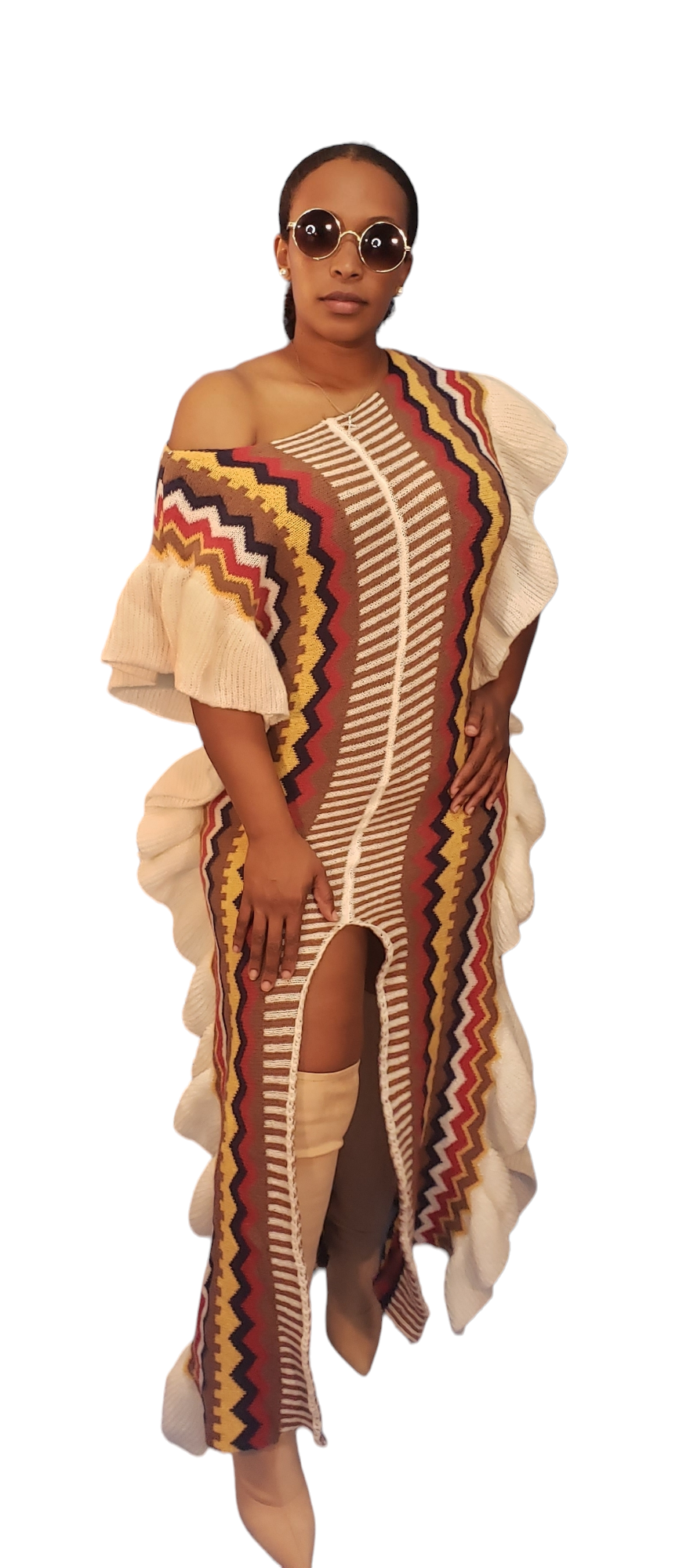 NEW Fall For You Ruffled Dress (Brown)