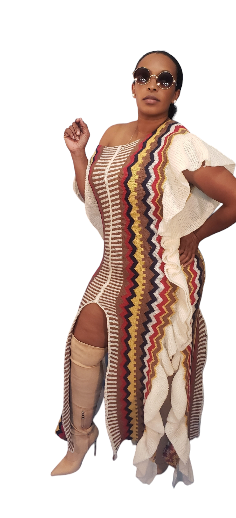 NEW Fall For You Ruffled Dress (Brown)