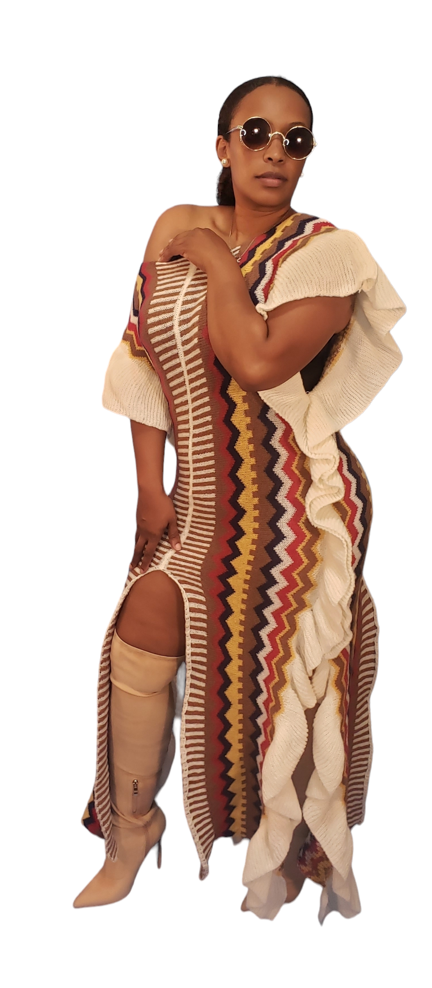 NEW Fall For You Ruffled Dress (Brown)