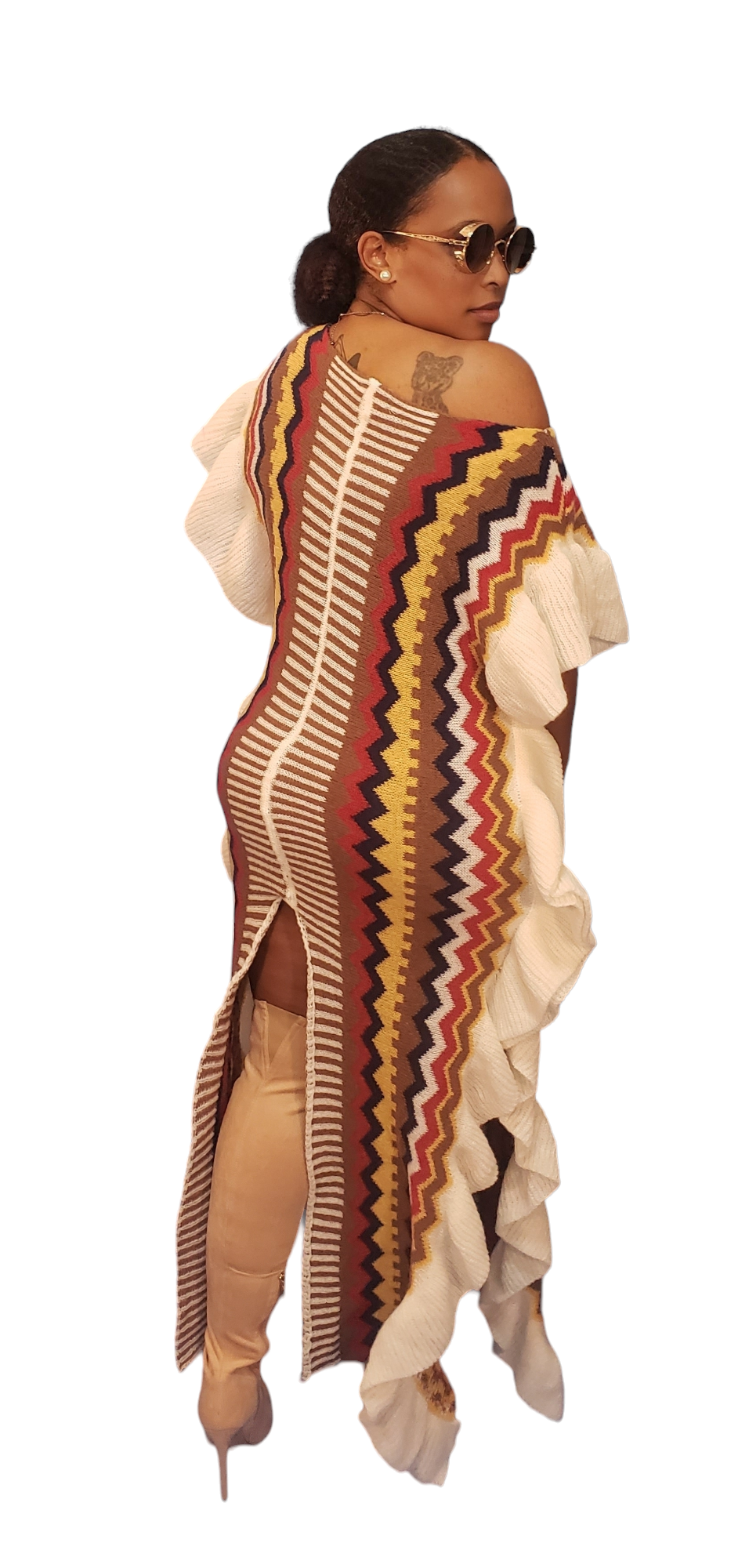 NEW Fall For You Ruffled Dress (Brown)